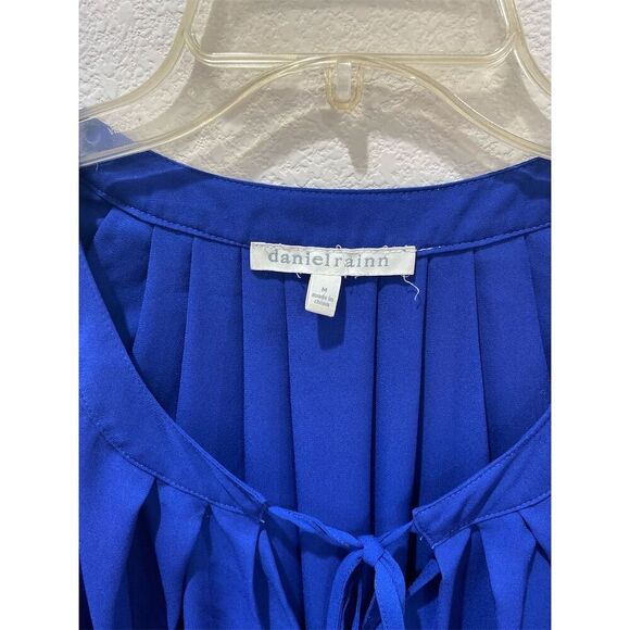 Daniel Rainn Women's M Cobalt Blue Long Sleeve Chiffon Blouse - Picture 2 of 5
